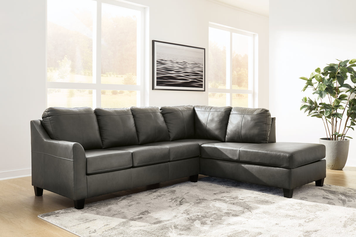 Furniture City Slidell - Ashley Furniture - Valderno Sectional - LAF 2-Piece Sectional with Chaise / Fog - 47804S1