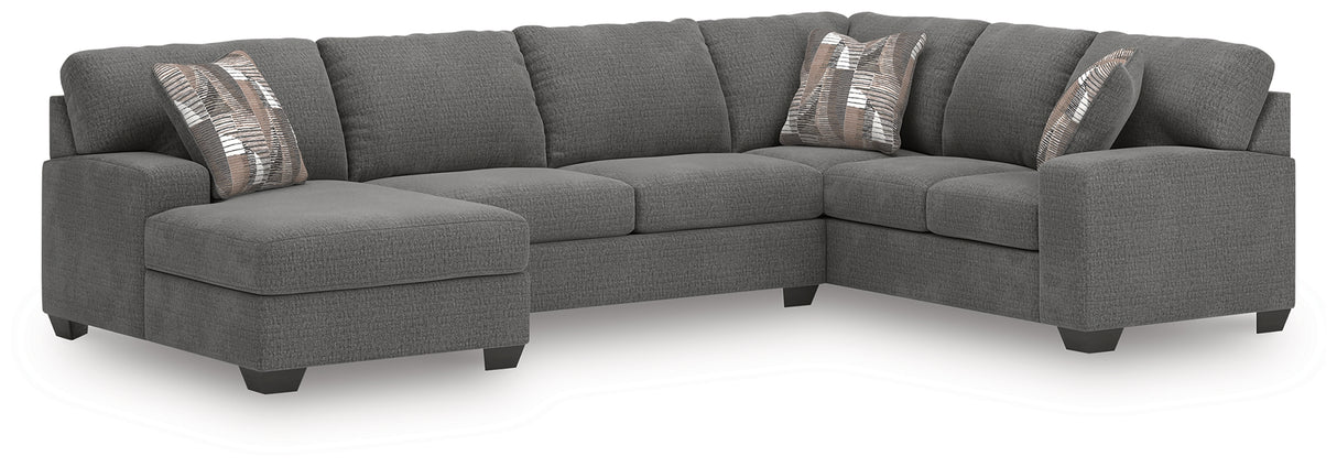Furniture City Slidell - Ashley Furniture - Newellen Sectional - RAF 3-Piece Sleeper Sectional with Chaise / Greystone - 48405S5