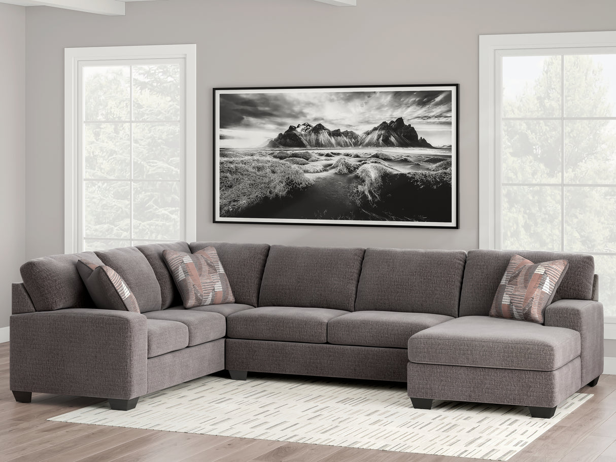Furniture City Slidell - Ashley Furniture - Newellen Sectional - LAF 3-Piece Sectional with Chaise / Greystone - 48405S2