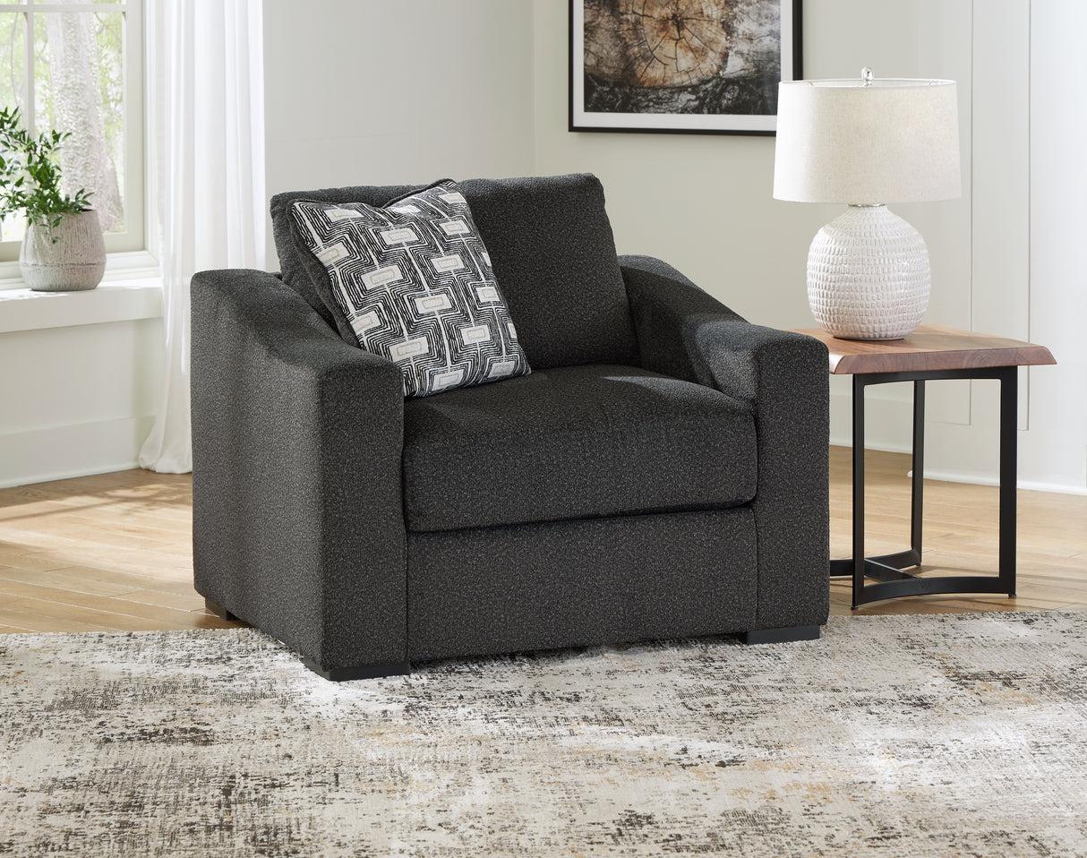 Furniture City Slidell - Ashley Furniture - Wryenlynn Living Room - Chair and a Half / Onyx - 4940523