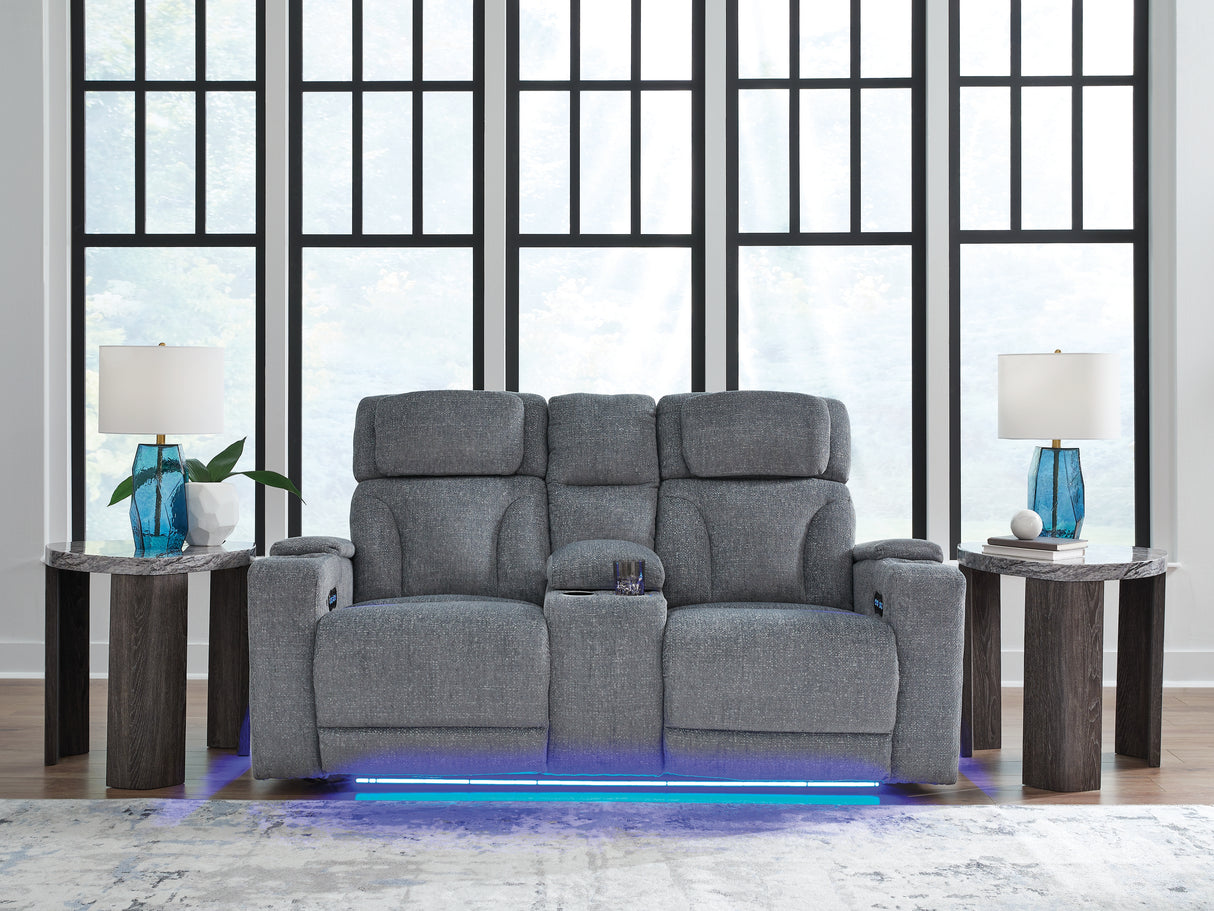 Furniture City Slidell - Ashley Furniture - Studio Cave Living Room - PWR Recliner/ADJ Headrest / Steel - PC4980213