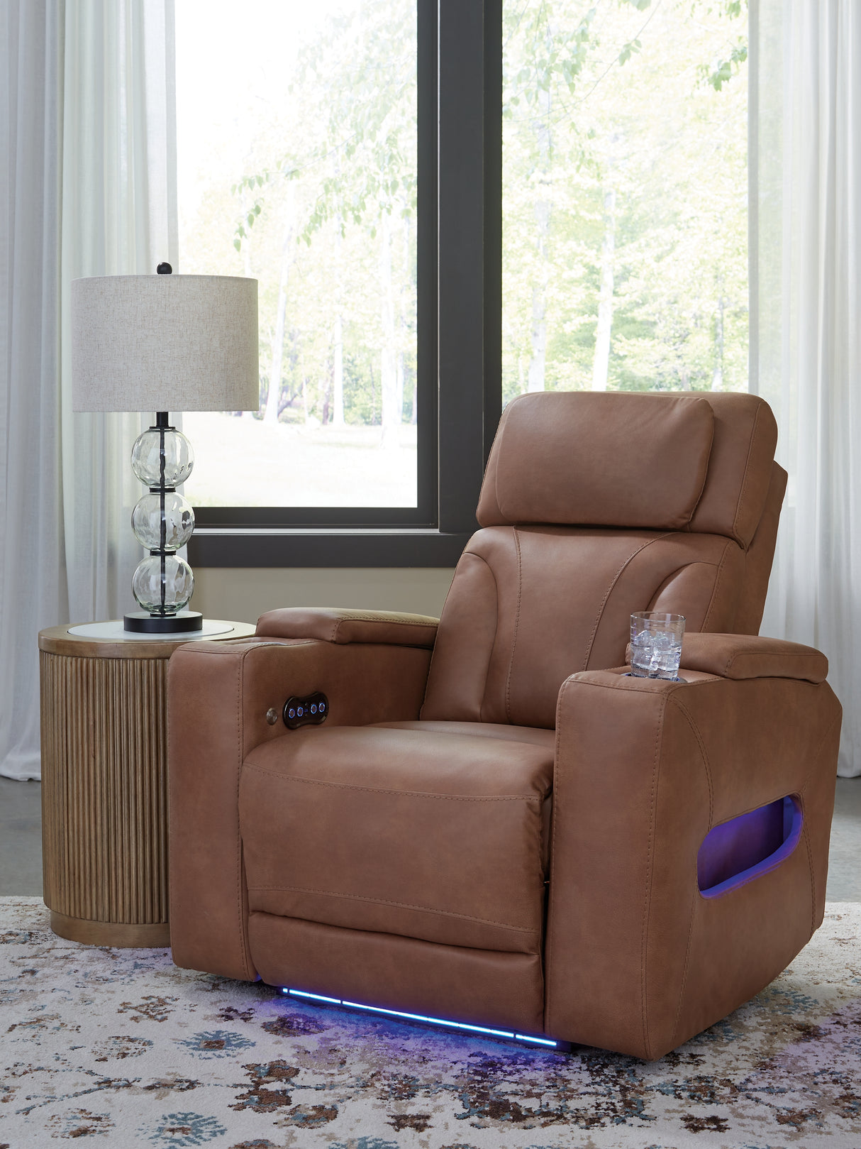 Furniture City Slidell - Ashley Furniture - Clean-Slate Living Room - PWR REC Sofa with ADJ Headrest / Caramel - PC5010115