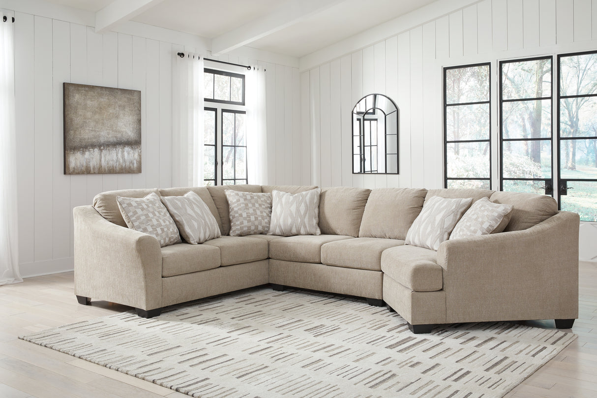 Furniture City Slidell - Ashley Furniture - Brogan Bay Sectional - LAF 3-Piece Sectional with Cuddler / Cork - 52705S1