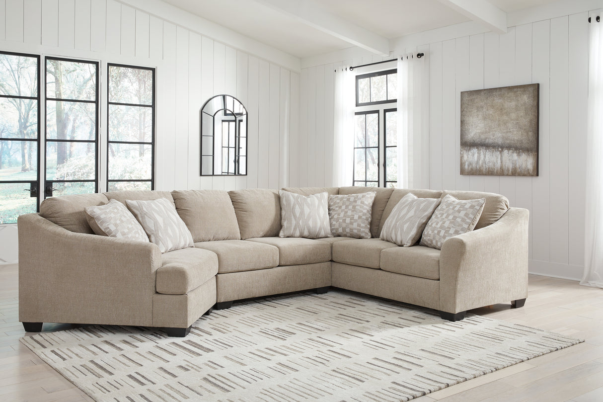 Furniture City Slidell - Ashley Furniture - Brogan Bay Sectional - LAF 3-Piece Sectional with Cuddler / Cork - 52705S1