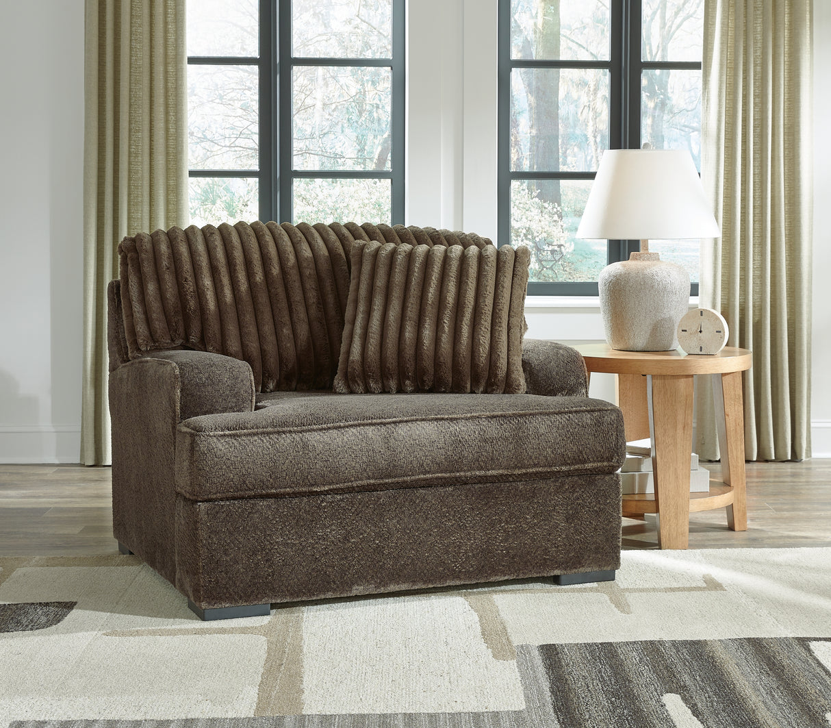 Furniture City Slidell - Ashley Furniture - Aylesworth Living Room - Chair and a Half / Chocolate - 5370223