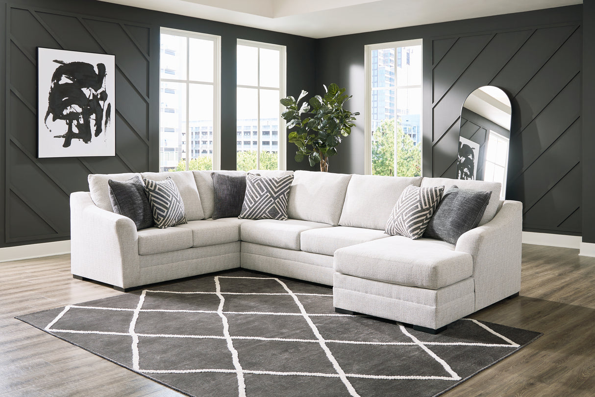 Furniture City Slidell - Ashley Furniture - Koralynn Sectional - LAF 3-Piece Sectional with Chaise / Stone - 54102S2