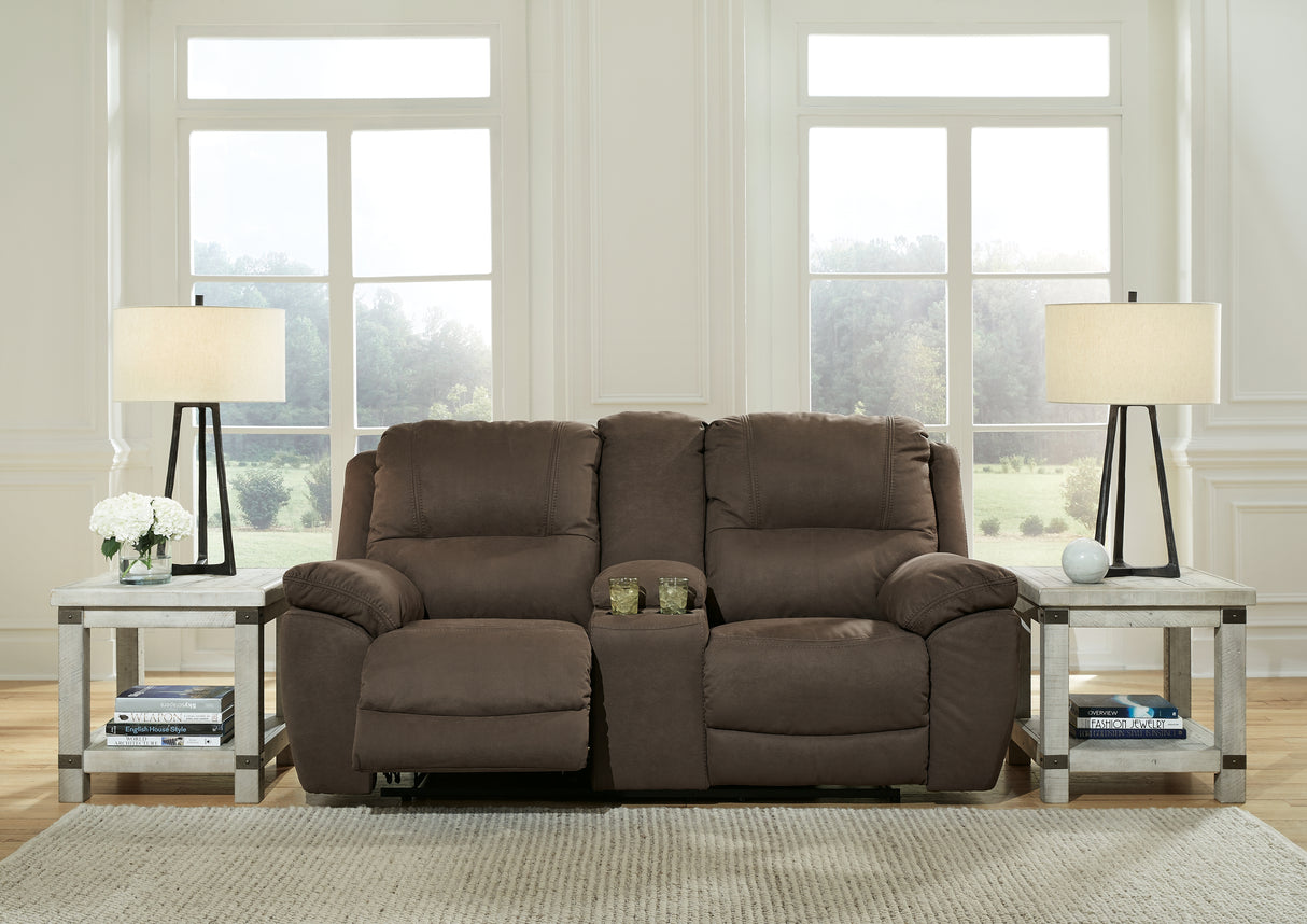 Furniture City Slidell - Ashley Furniture - Next-Gen Gaucho Living Room - DBL Rec Loveseat w/Console / Espresso - 5420494
