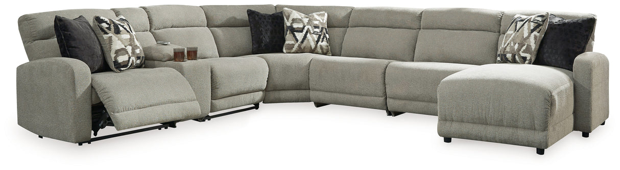 Furniture City Slidell - Ashley Furniture - Colleyville Sectional - 7-Piece Power Reclining Sectional with Chaise / Stone - 54405S32