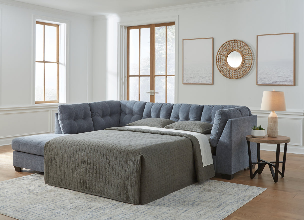 Furniture City Slidell - Ashley Furniture - Marleton Sectional - RAF 2-Piece Sleeper Sectional with Chaise / Denim - 55303S3