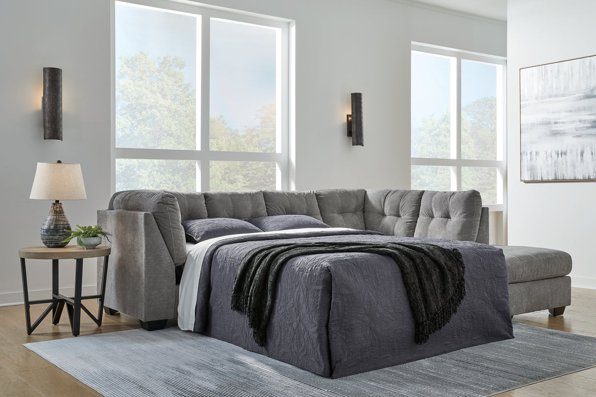 Furniture City Slidell - Ashley Furniture - Marleton Sectional - 2-Piece Sleeper Sectional with Chaise / Gray - 55305S4