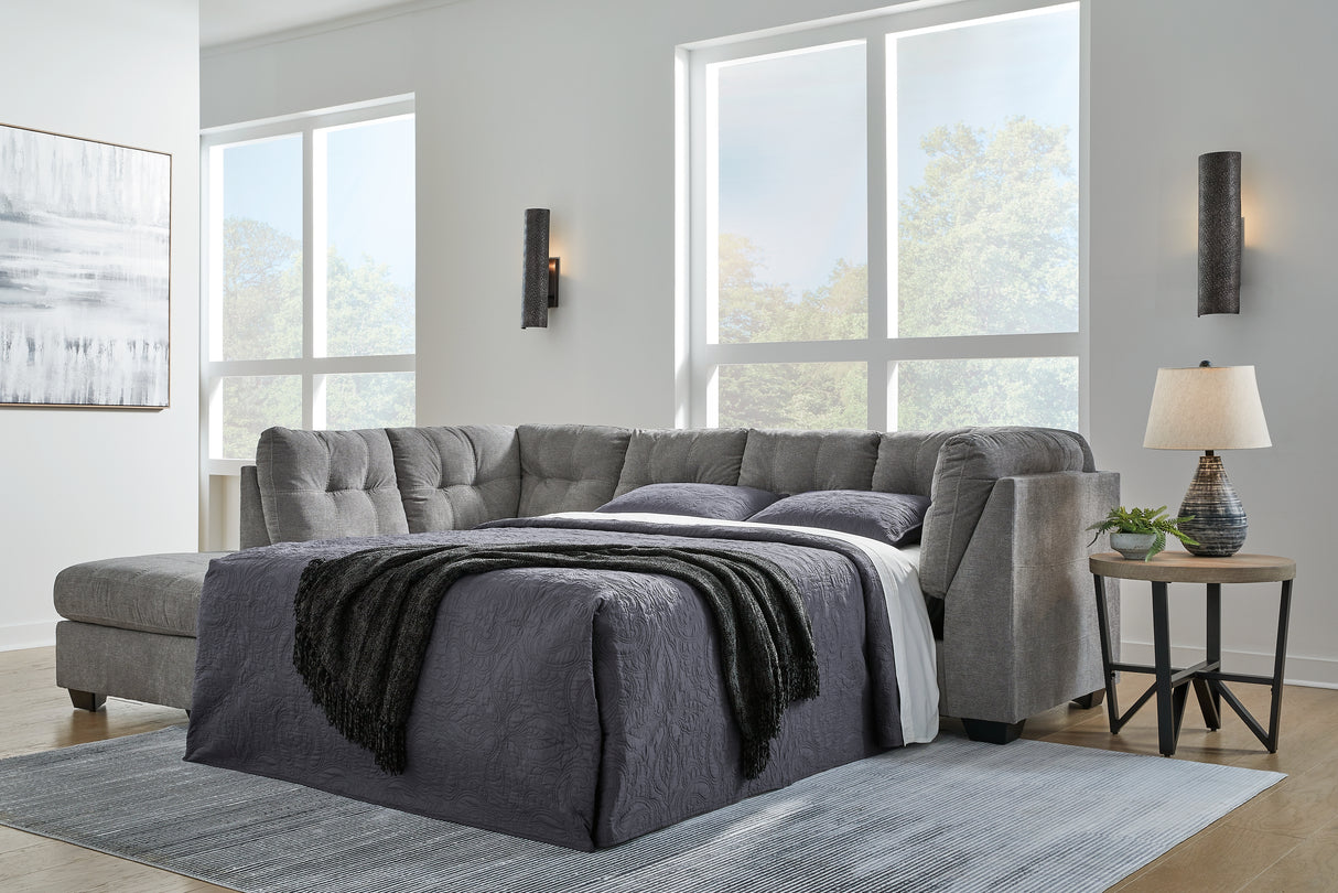 Furniture City Slidell - Ashley Furniture - Marleton Sectional - RAF 2-Piece Sleeper Sectional with Chaise / Gray - 55305S3