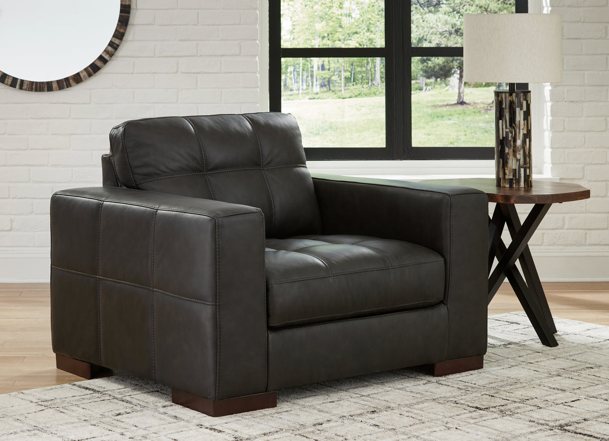 Furniture City Slidell - Ashley Furniture - Luigi Living Room - Chair and a Half / Thunder - 5650623