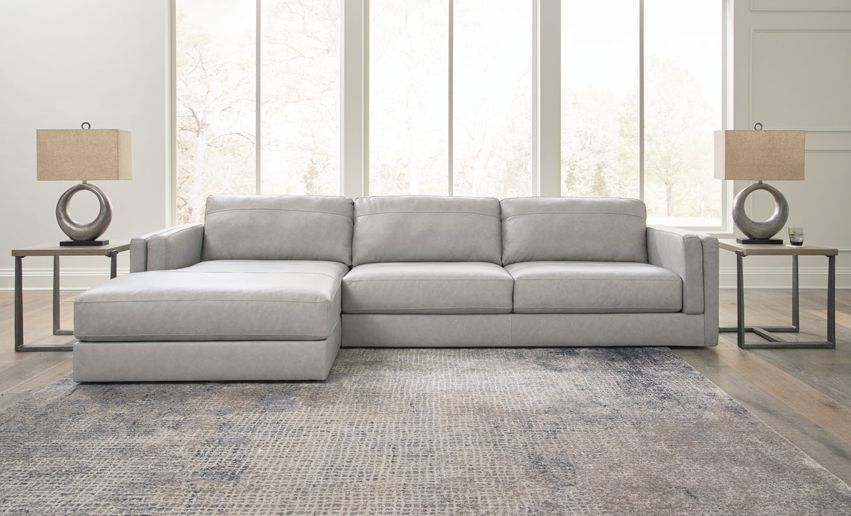 Furniture City Slidell - Ashley Furniture - Amiata Sectional - RAF 2-Piece Sectional with Chaise / Glacier - 57404S1