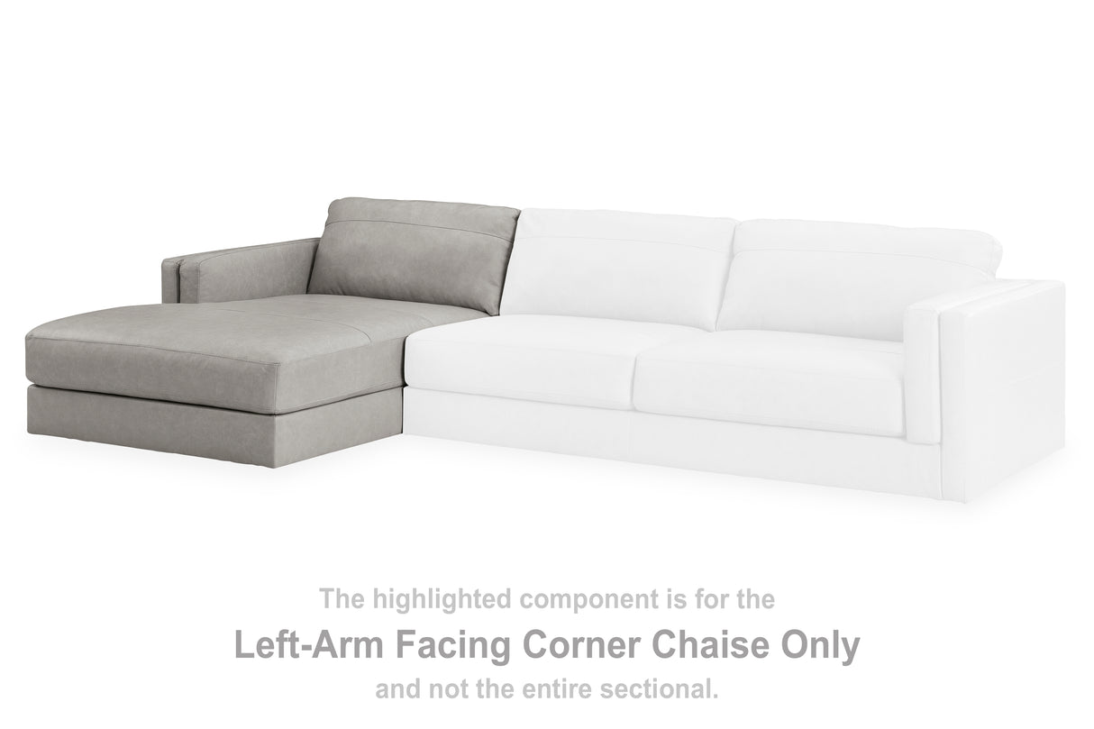 Furniture City Slidell - Ashley Furniture - Amiata Sectional - LAF Corner Chaise / Glacier - 5740416