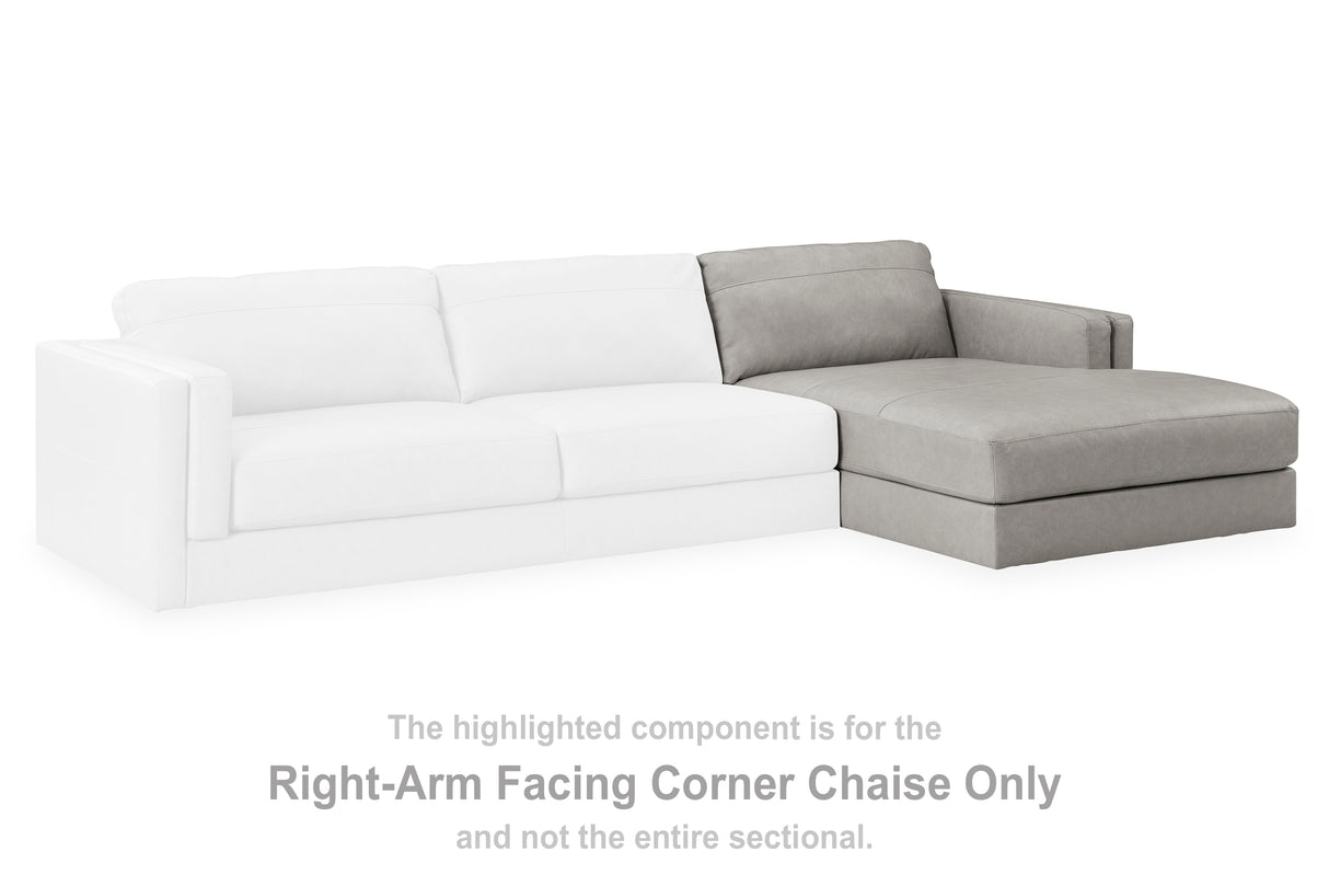 Furniture City Slidell - Ashley Furniture - Amiata Sectional - RAF Corner Chaise / Glacier - 5740417