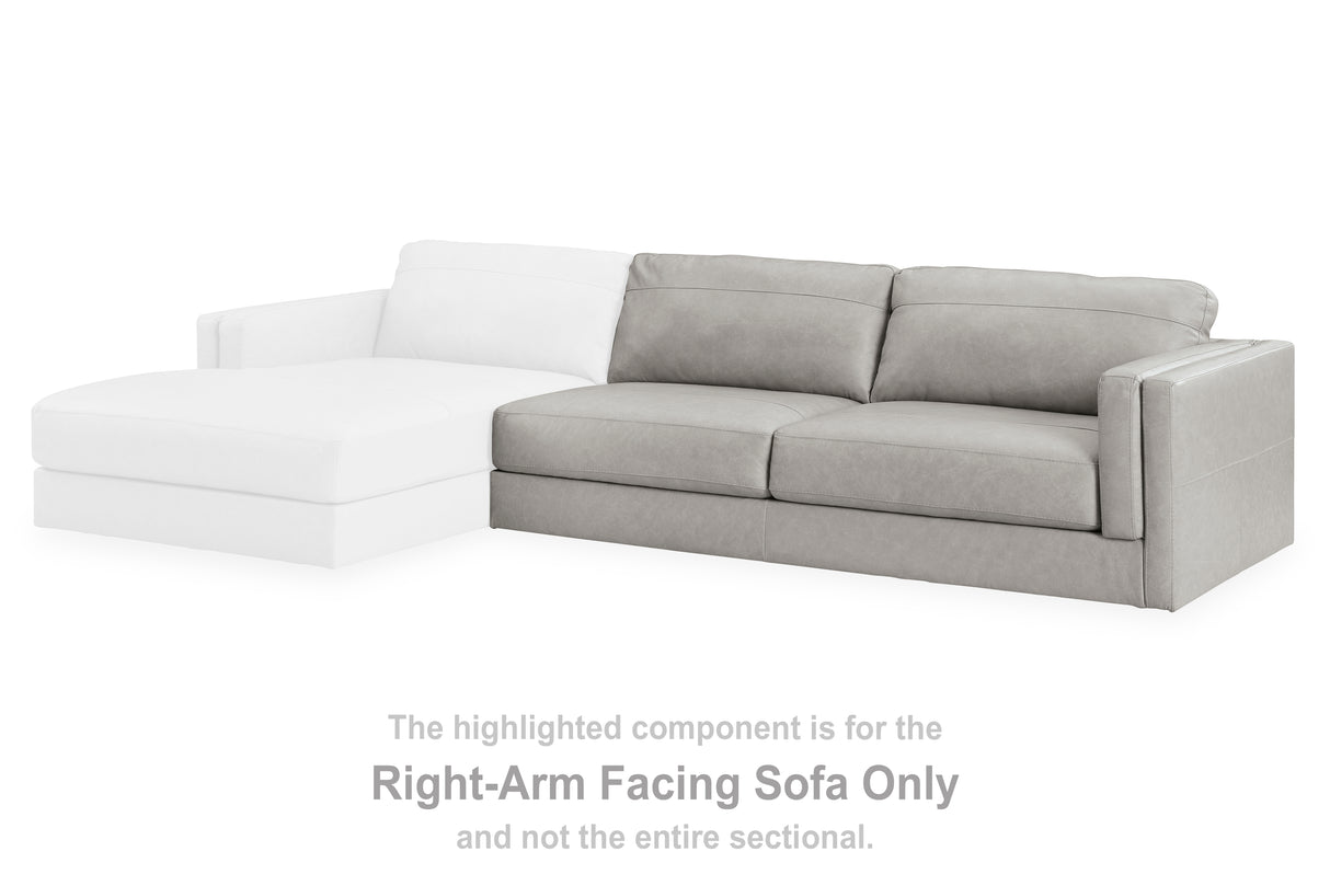 Furniture City Slidell - Ashley Furniture - Amiata Sectional - RAF Sofa / Glacier - 5740467