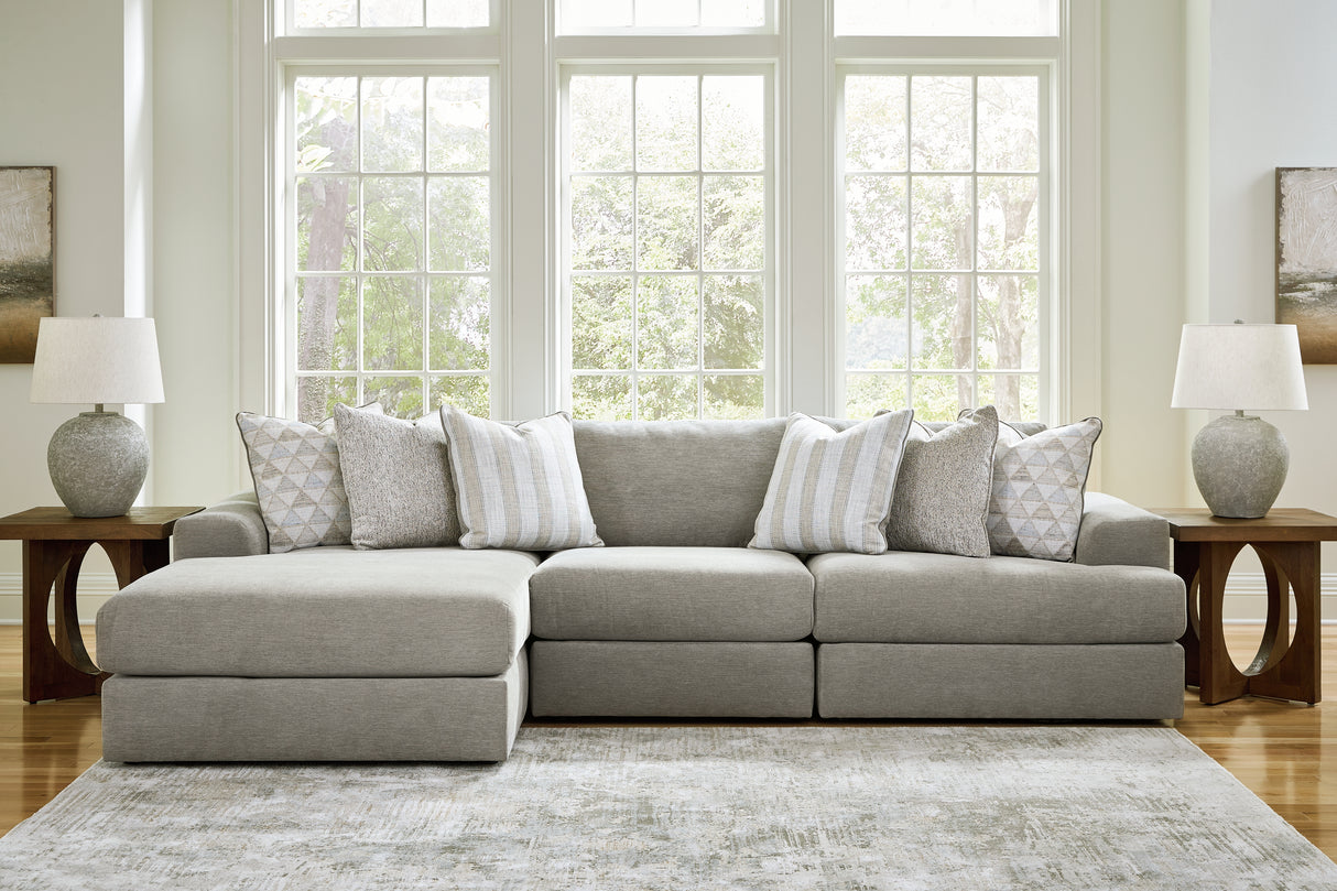 Furniture City Slidell - Ashley Furniture - Avaliyah Sectional - RAF 3-Piece Sectional with Chaise / Ash - 58103S3