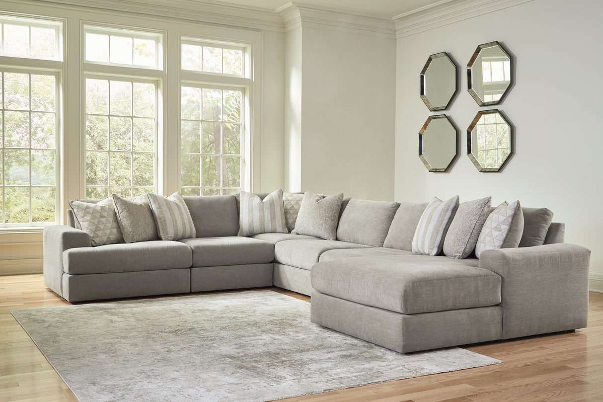 Furniture City Slidell - Ashley Furniture - Avaliyah Sectional - RAF 6-Piece Sectional with Chaise / Ash - 58103S12