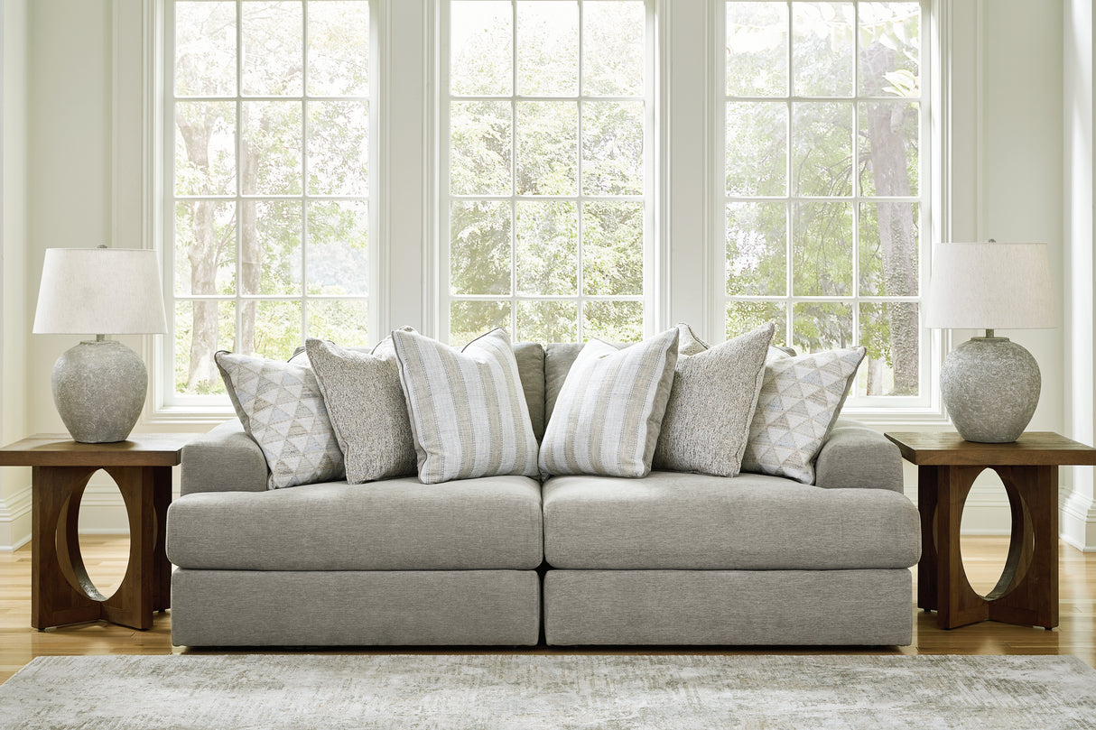 Furniture City Slidell - Ashley Furniture - Avaliyah Sectional - RAF 2-Piece Sectional Loveseat / Ash - 58103S1