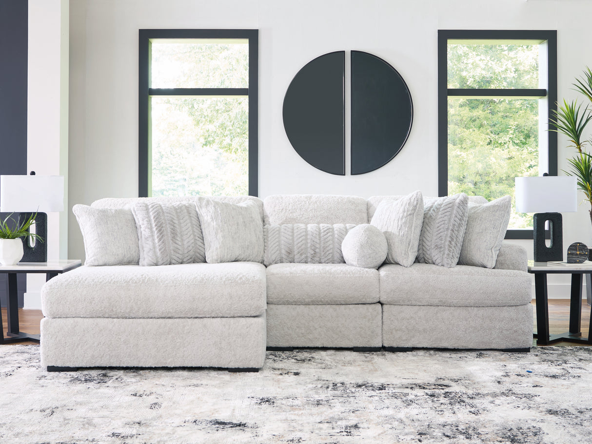 Furniture City Slidell - Ashley Furniture - Cuddle Plush Sectional - 3-Piece Sectional with Chaise / Arctic - PC59106S7