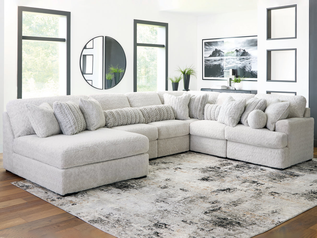 Furniture City Slidell - Ashley Furniture - Cuddle Plush Sectional - 6-Piece Sectional with Chaise / Arctic - PC59106S8