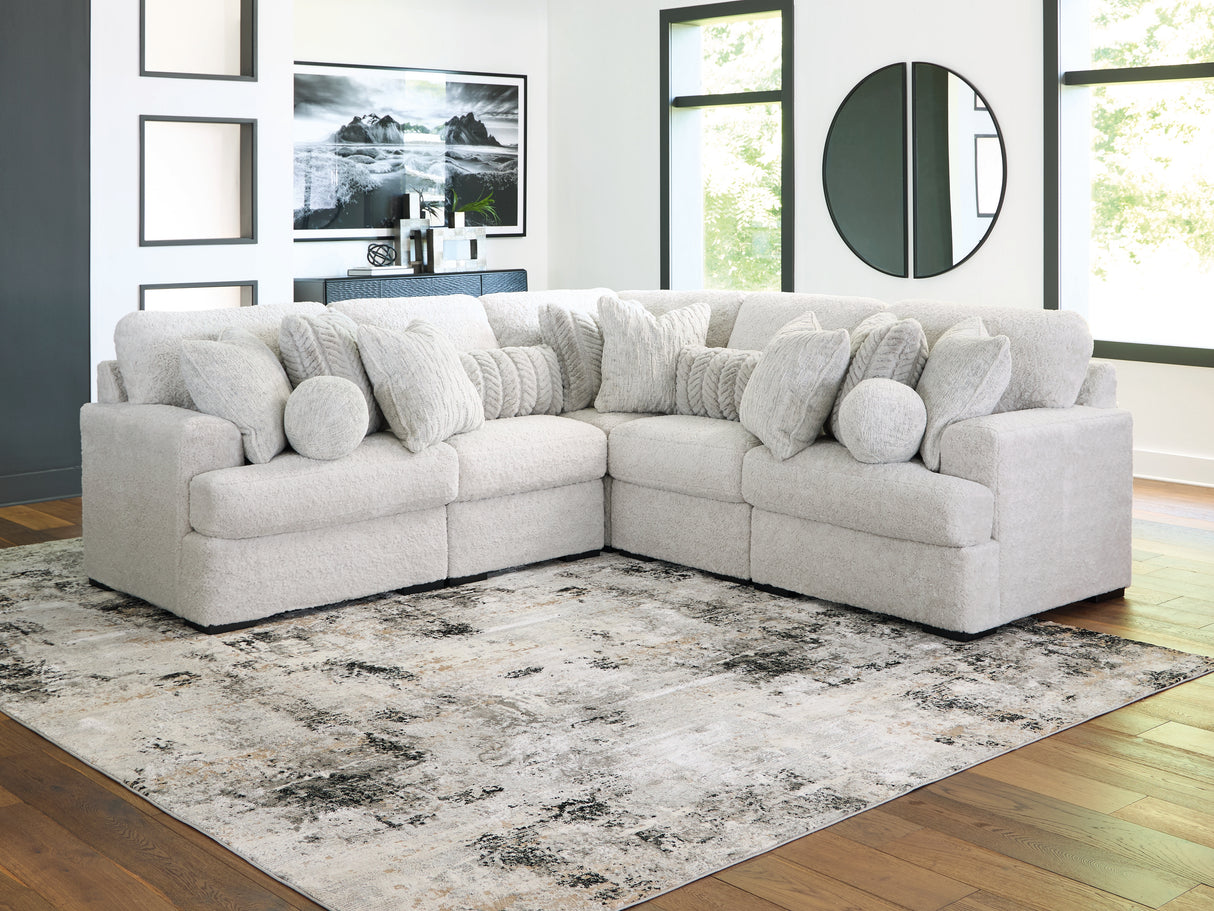 Furniture City Slidell - Ashley Furniture - Cuddle Plush Sectional - RAF 5-Piece Sectional / Arctic - PC59106S2