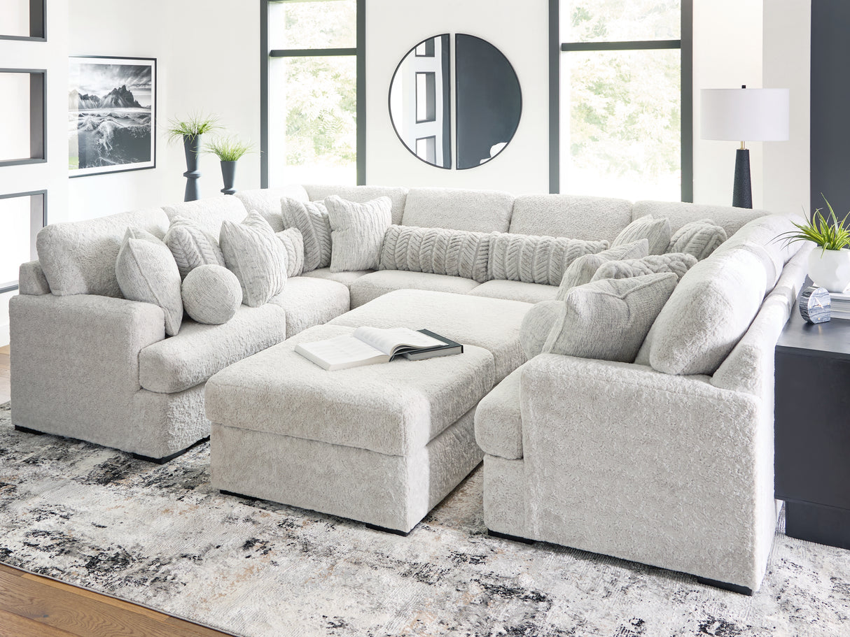 Furniture City Slidell - Ashley Furniture - Cuddle Plush Sectional - RAF 10-Piece Sectional / Arctic - PC59106S10