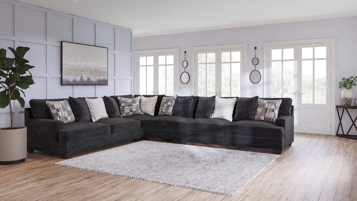 Furniture City Slidell - Ashley Furniture - Lavernett Sectional - LAF 4-Piece Sectional / Charcoal - 59603S2