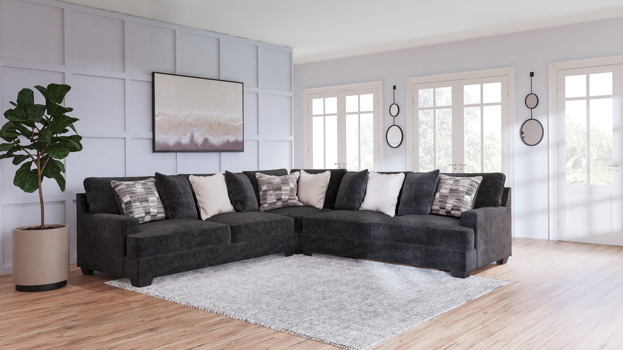 Furniture City Slidell - Ashley Furniture - Lavernett Sectional - LAF 3-Piece Sectional / Charcoal - 59603S1