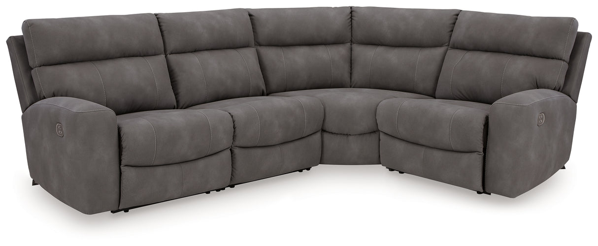 Furniture City Slidell - Ashley Furniture - Next-Gen DuraPella Sectional - 4-Piece Power Reclining Sectional / Slate - 61003S4
