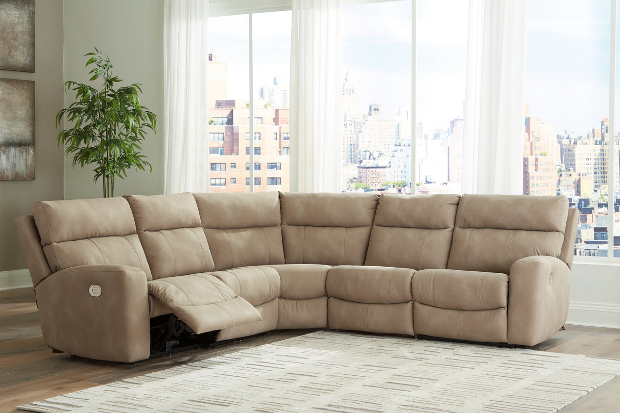 Furniture City Slidell - Ashley Furniture - Next-Gen DuraPella Sectional - 5-Piece Power Reclining Sectional / Sand - 61004S6