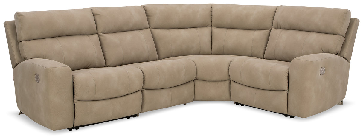 Furniture City Slidell - Ashley Furniture - Next-Gen DuraPella Sectional - 4-Piece Power Reclining Sectional / Sand - 61004S4