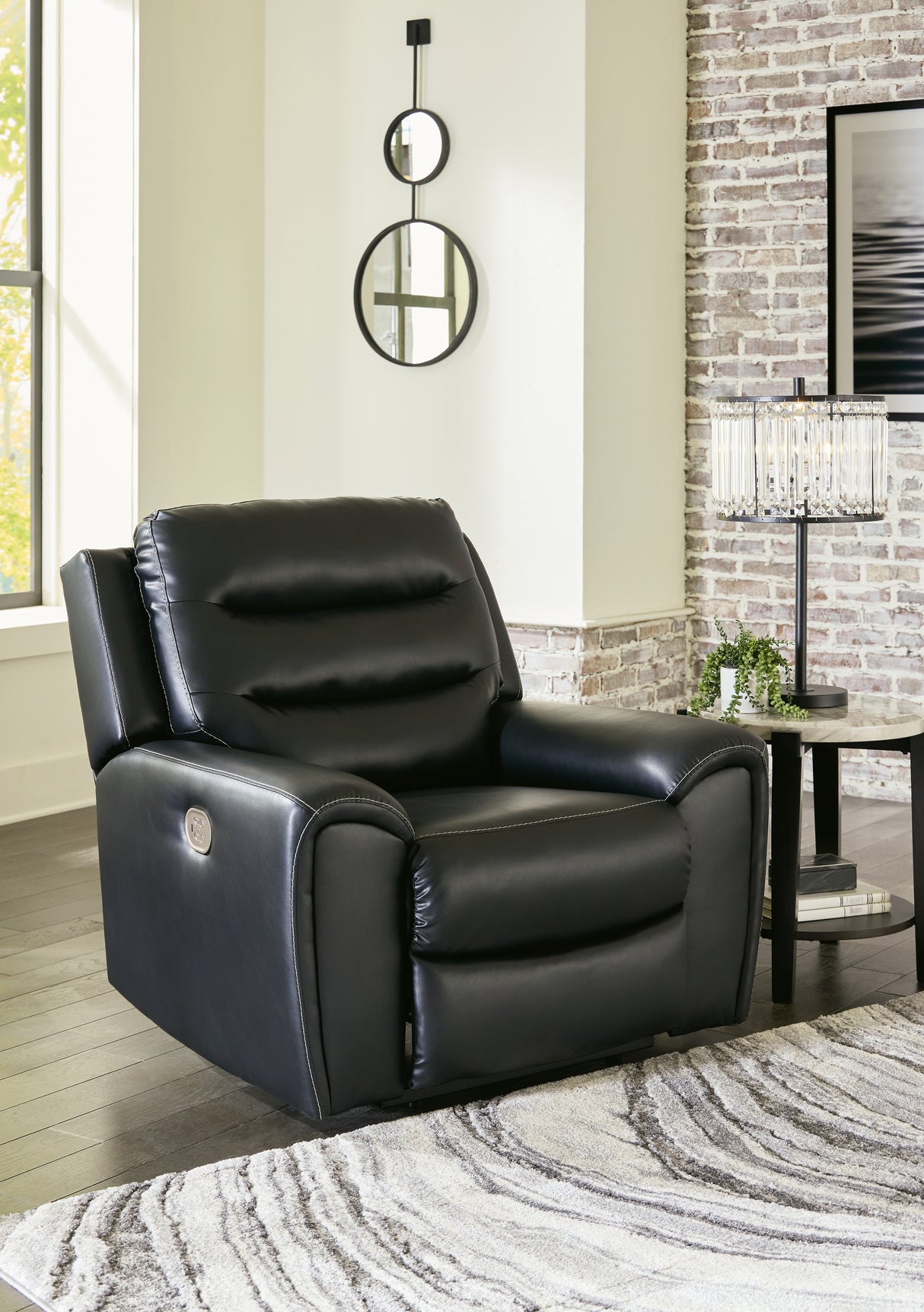 Furniture City Slidell - Ashley Furniture - Warlin Living Room - PWR REC Loveseat/CON/ADJ HDRST / Black - 6110518
