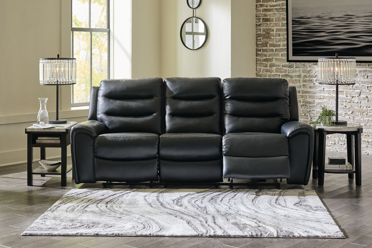 Furniture City Slidell - Ashley Furniture - Warlin Living Room - PWR REC Sofa with ADJ Headrest / Black - 6110515