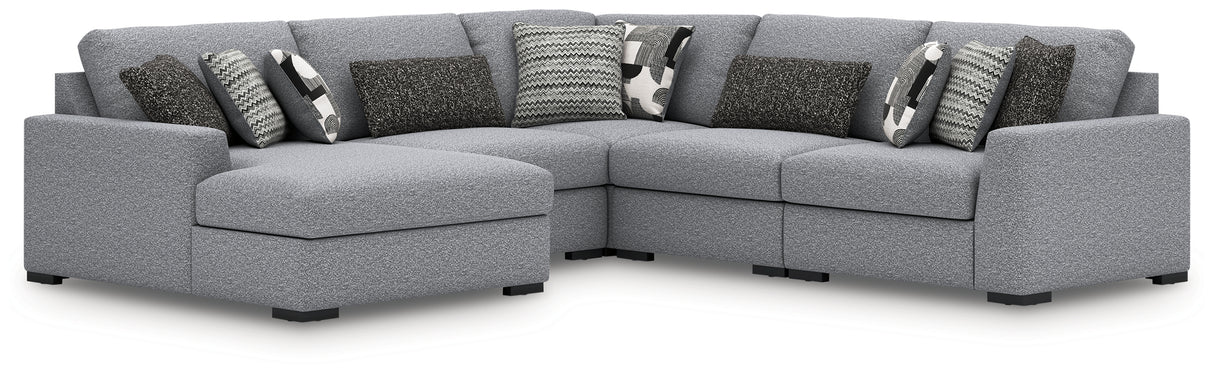 Furniture City Slidell - Ashley Furniture - Bealton Sectional - RAF 5-Piece Sectional with Chaise / Salt and Pepper - 61305S8