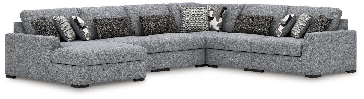 Furniture City Slidell - Ashley Furniture - Bealton Sectional - RAF 6-Piece Sectional with Chaise / Salt and Pepper - 61305S13
