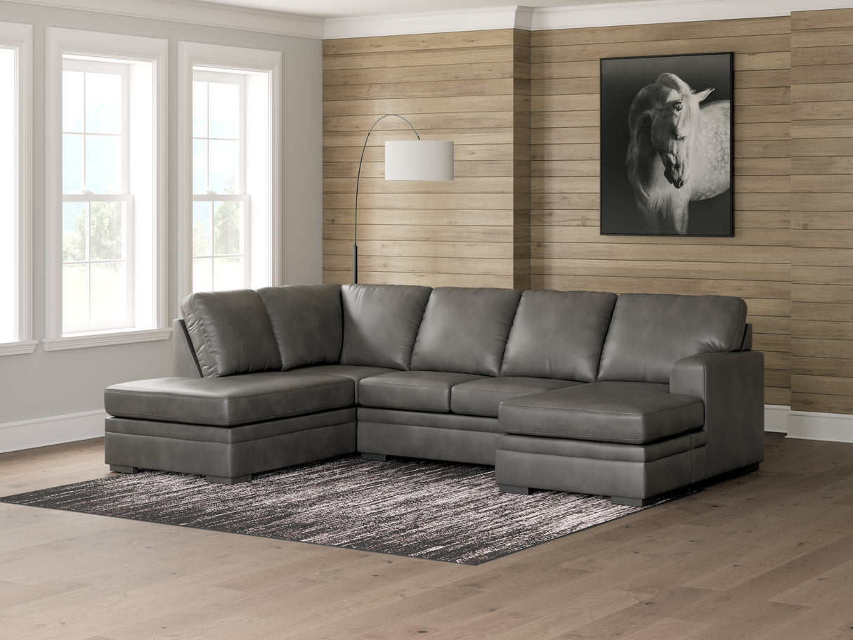 Furniture City Slidell - Ashley Furniture - Lofton-Pike Sectional - RAF 2-Piece Sectional with Chaise / Shadow - PC61610S2