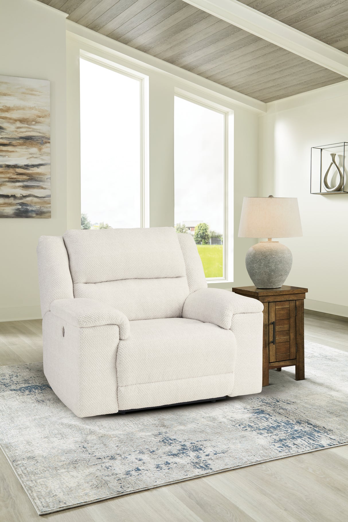 Furniture City Slidell - Ashley Furniture - Keensburg Living Room - Wide Seat Power Recliner / Linen - 6180782