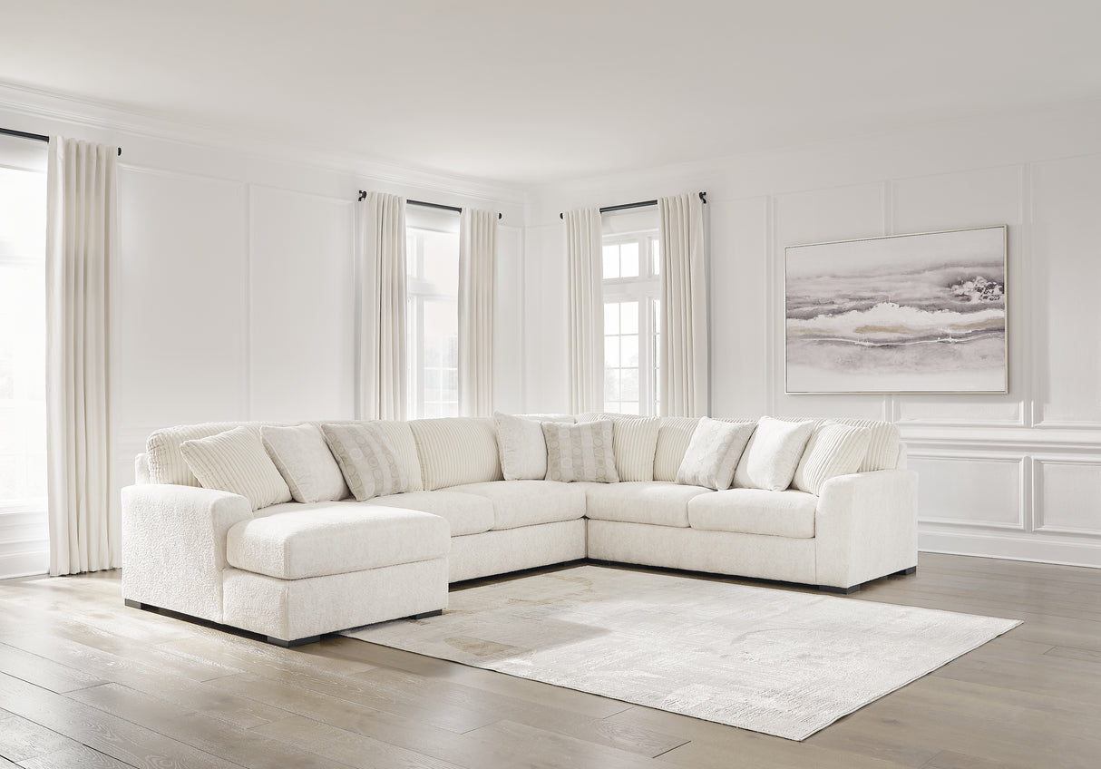 Furniture City Slidell - Ashley Furniture - Chessington Sectional - RAF 4-Piece Sectional with Chaise / Ivory - 61904S3
