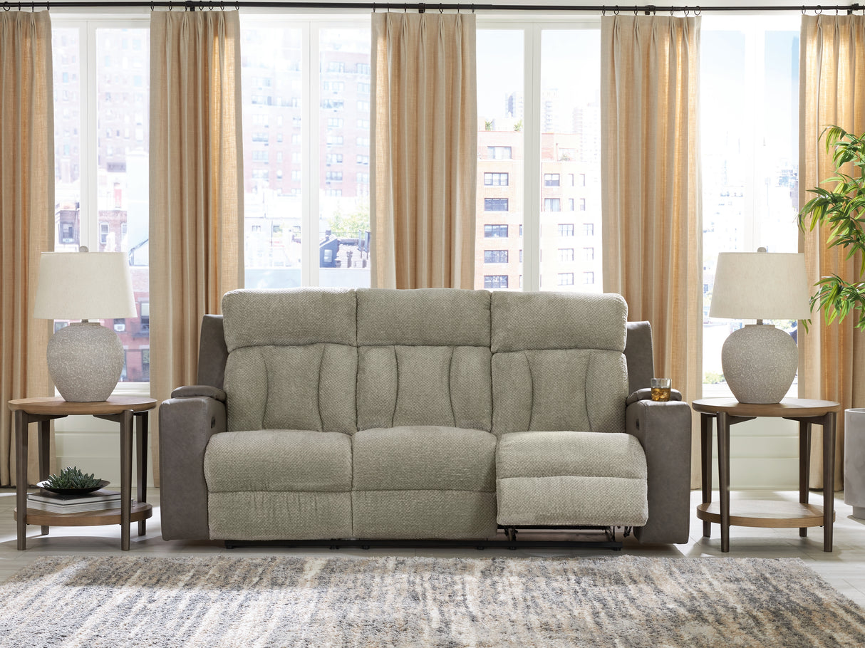 Furniture City Slidell - Ashley Furniture - WhipLash Living Room - PWR REC Sofa with ADJ Headrest / Sisal - PC6320415