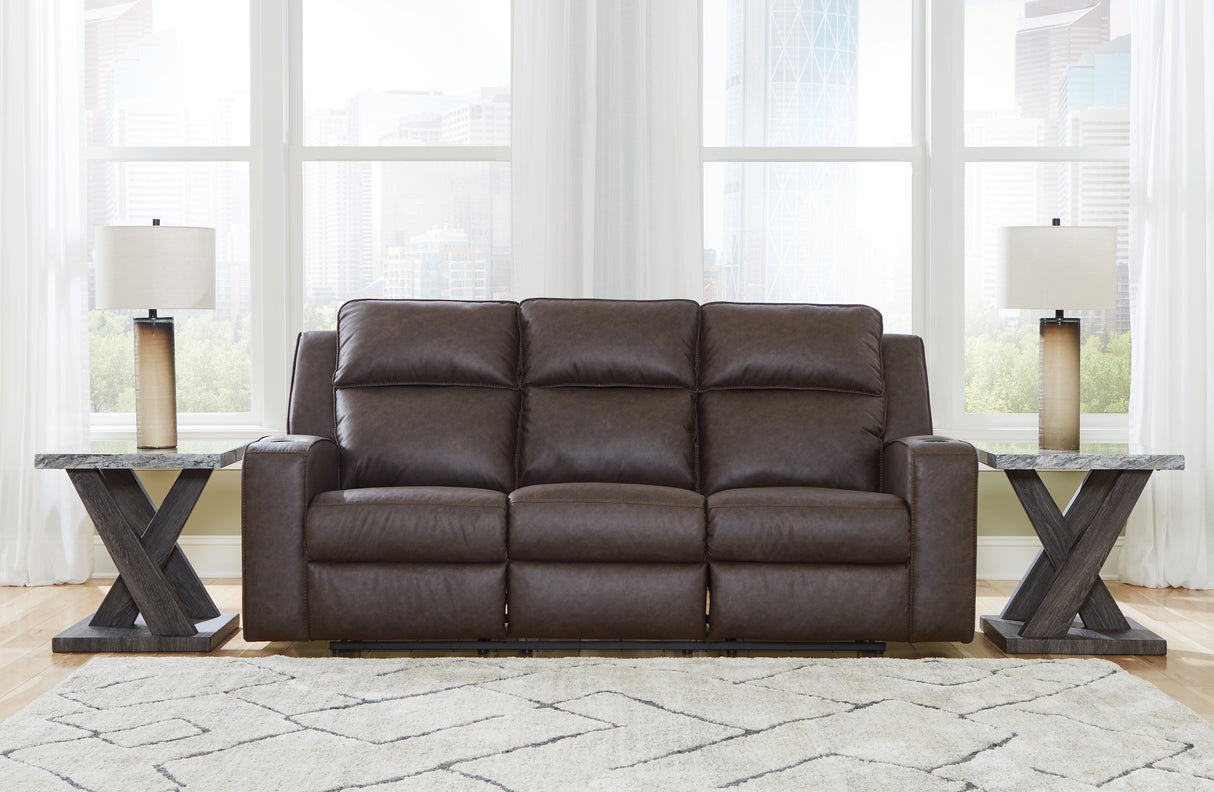 Furniture City Slidell - Ashley Furniture - Lavenhorne Living Room - REC Sofa w/Drop Down Table / Umber - 6330689