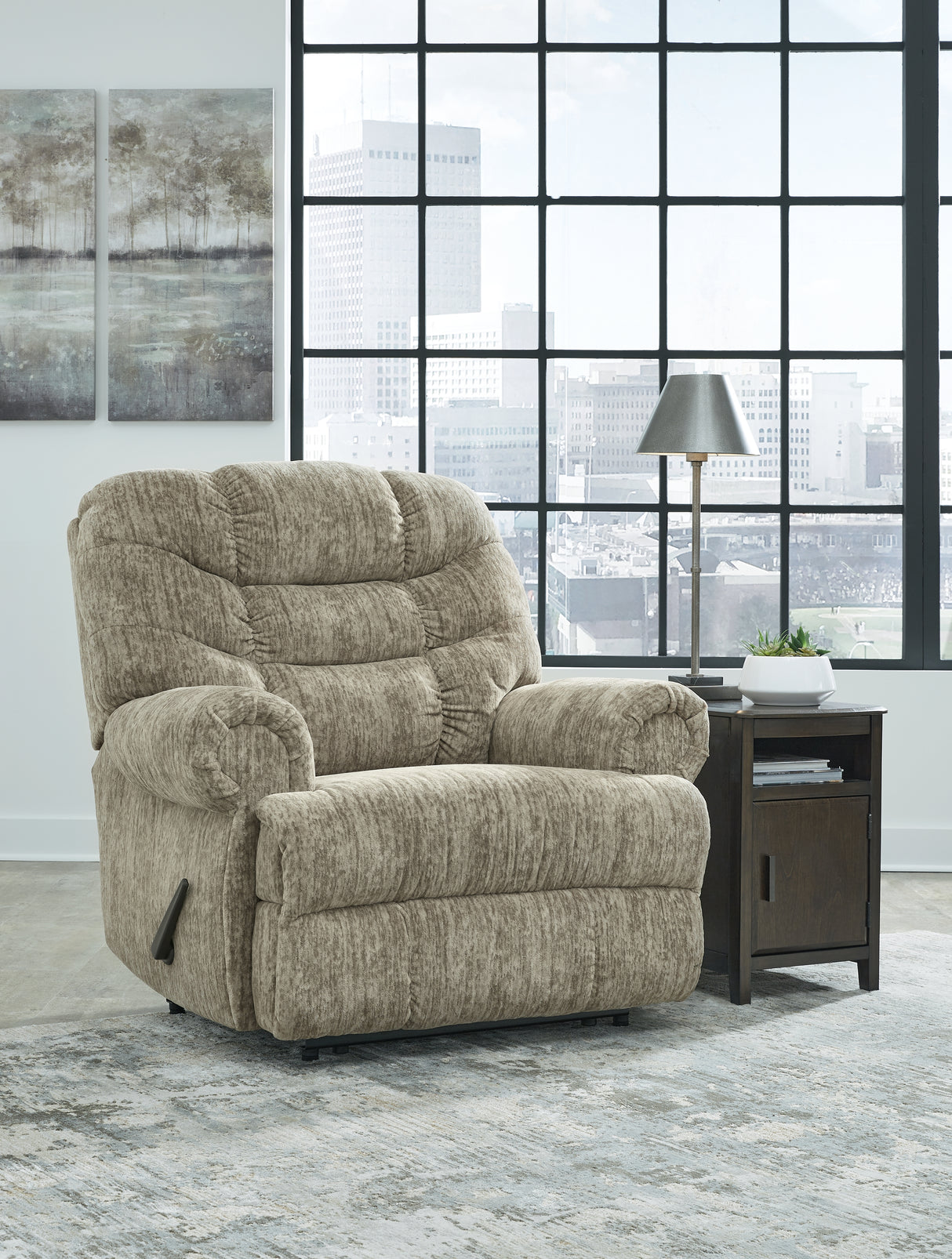 Furniture City Slidell - Ashley Furniture - Movie Man Living Room - Zero Wall Recliner / Chocolate - 6380229