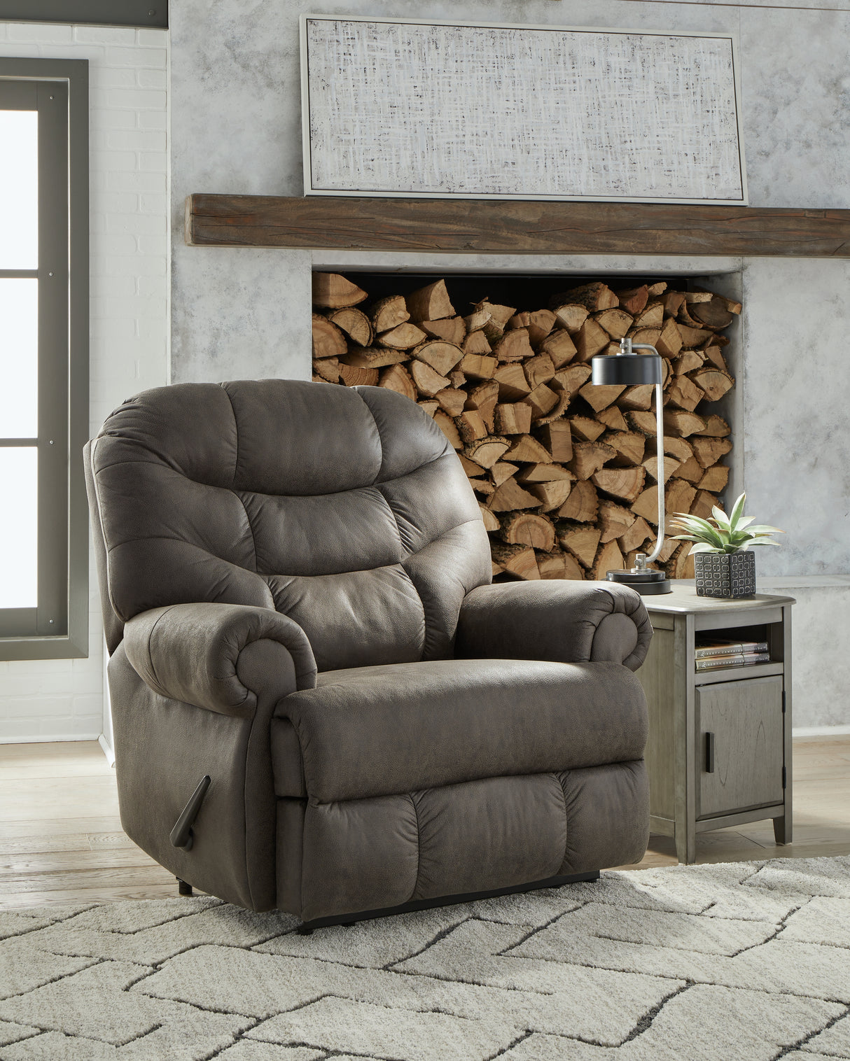 Furniture City Slidell - Ashley Furniture - Camera Time Living Room - Zero Wall Recliner / Gunmetal - 6570729