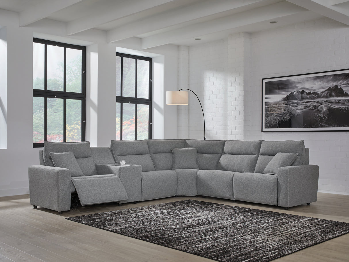 Furniture City Slidell - Ashley Furniture - ModMax II Sectional - 6-Piece Power Reclining Sectional / Salt and Pepper - 65906S10