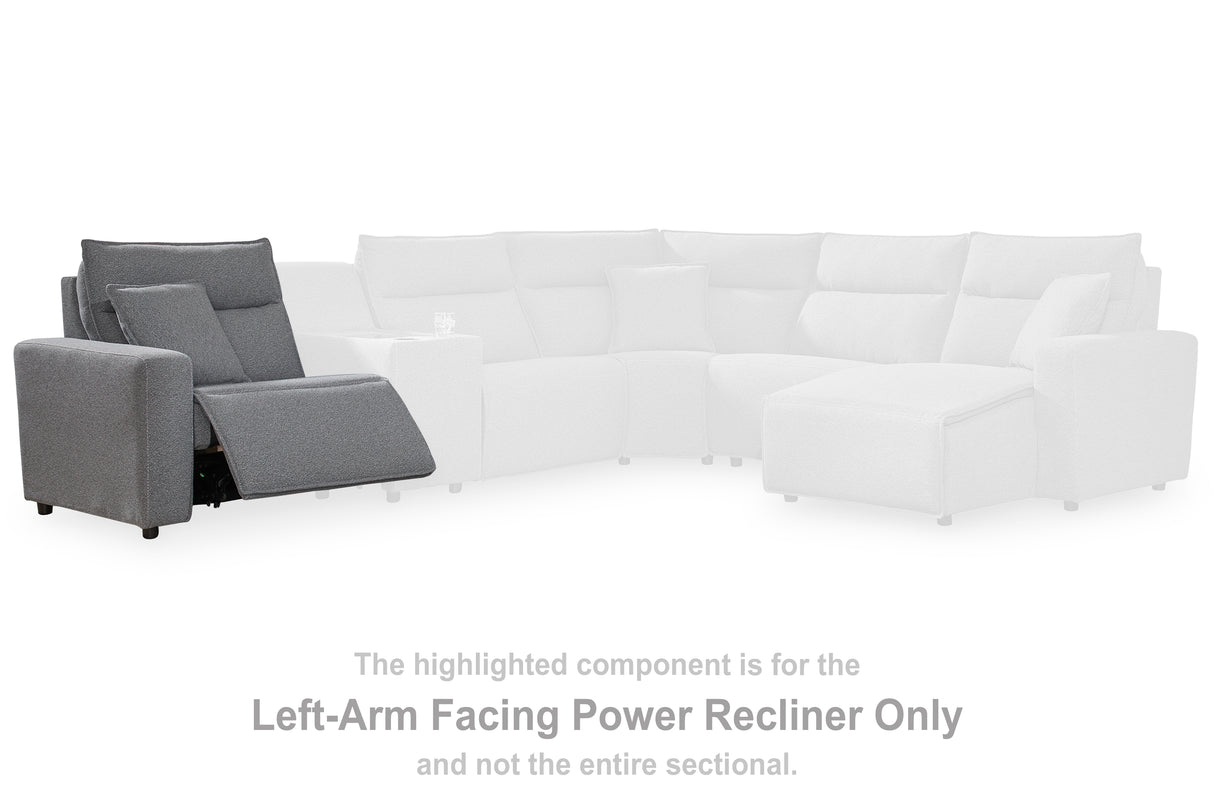 Furniture City Slidell - Ashley Furniture - ModMax II Sectional - LAF Zero Wall Power Recliner / Salt and Pepper - 6590658