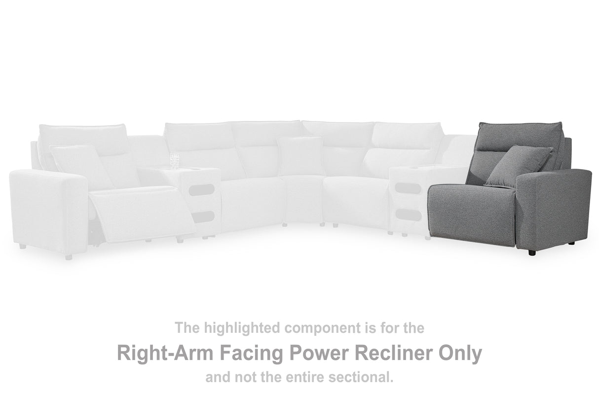 Furniture City Slidell - Ashley Furniture - ModMax II Sectional - RAF Zero Wall Power Recliner / Salt and Pepper - 6590662