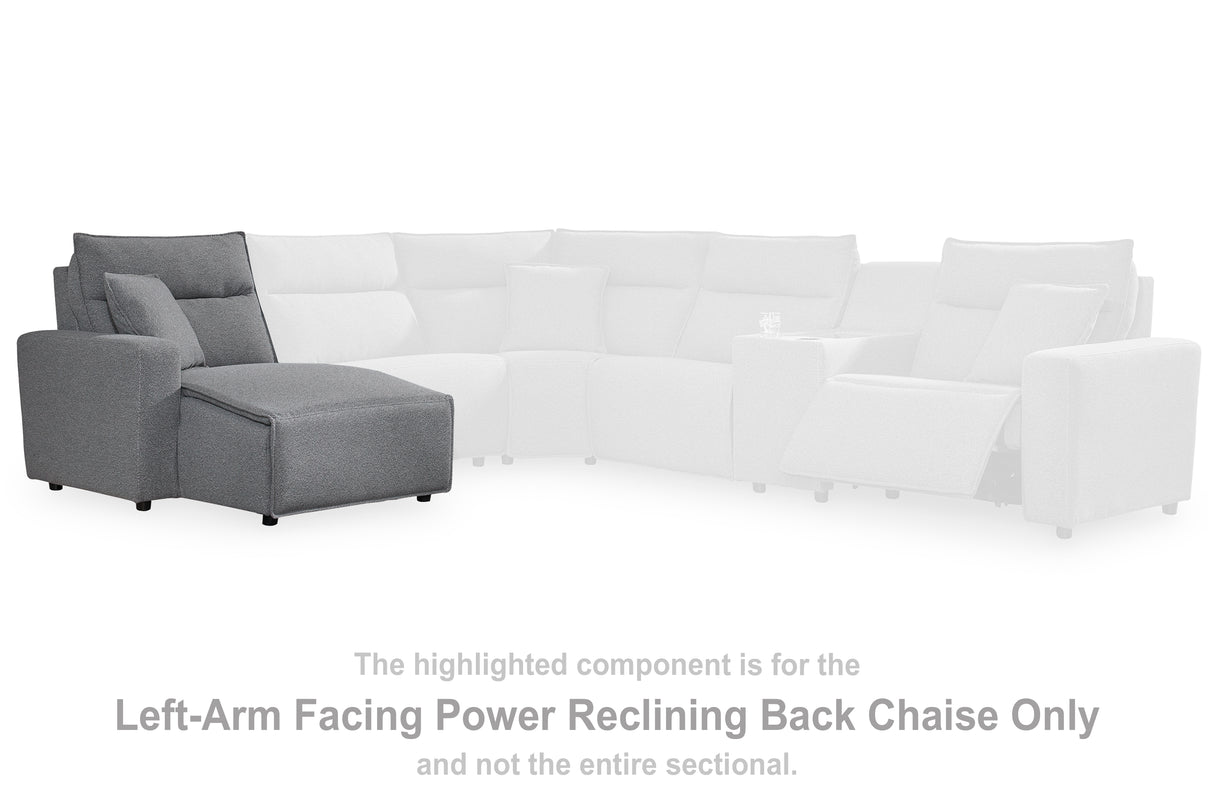 Furniture City Slidell - Ashley Furniture - ModMax II Sectional - LAF Press Back Power Chaise / Salt and Pepper - 6590679