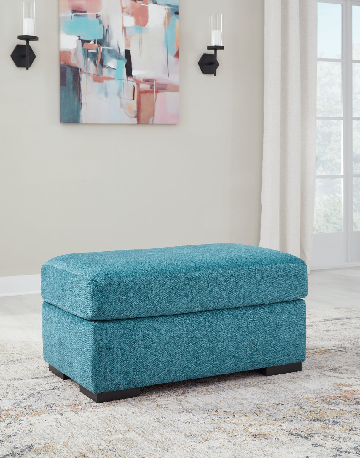 Furniture City Slidell - Ashley Furniture - Keerwick Living Room - Ottoman / Teal - 6750714