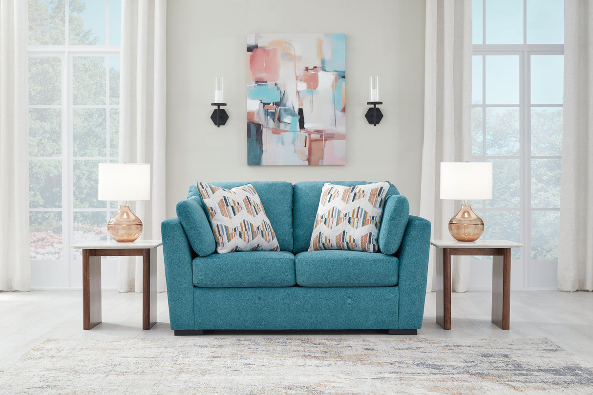 Furniture City Slidell - Ashley Furniture - Keerwick Living Room - Loveseat / Teal - 6750735