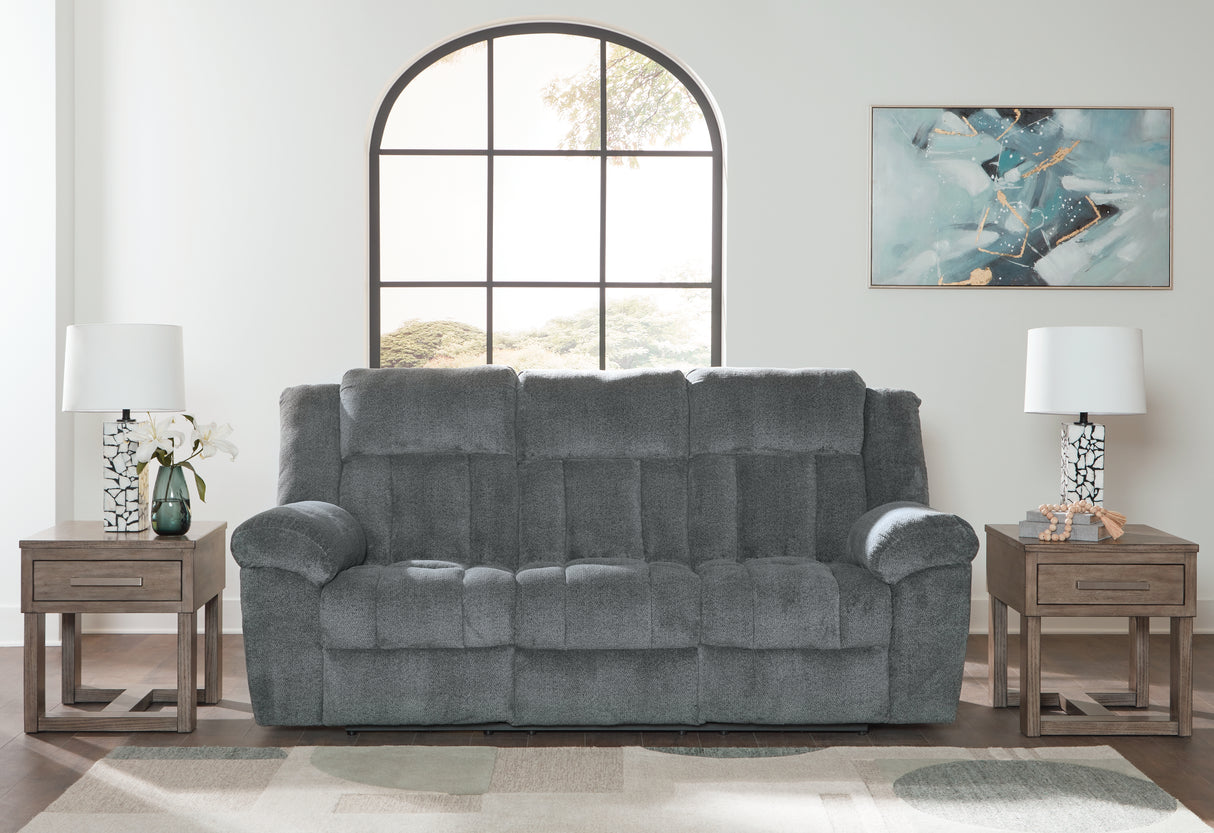 Furniture City Slidell - Ashley Furniture - Tip-Off Living Room - PWR REC Sofa with ADJ Headrest / Slate - 6930415